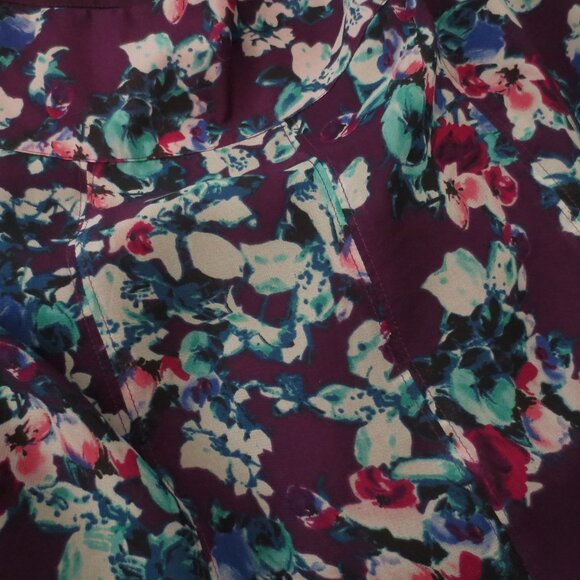 Monsoon England UK Print Floral Print Midi Maxi Long Sheer Flared Lined Skirt - Picture 5 of 5